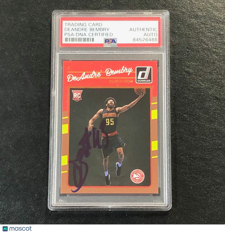 2016-17 Panini Donruss #168 Deandre Bembry Signed Card AUTO PSA Slabbed RC Hawks