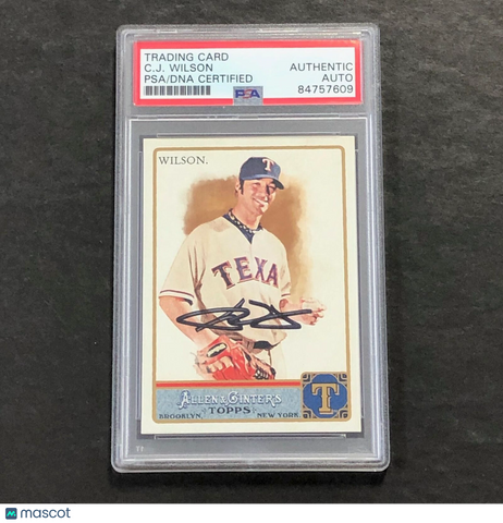 2011 Topps Allen & Ginter #231 C.J. Wilson Signed Card AUTO PSA Slabbed Rangers