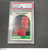 1989-90 NBA Hoops #136 Fred Roberts Signed Card AUTO PSA Slabbed Bucks