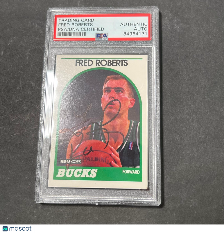 1989-90 NBA Hoops #136 Fred Roberts Signed Card AUTO PSA Slabbed Bucks