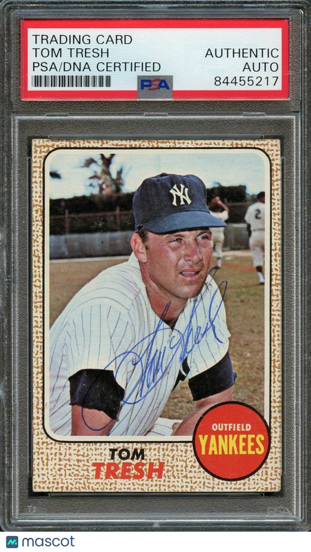 1969 TOPPS #212 TOM TRESH Signed Card PSA Slabbed Auto Yankees