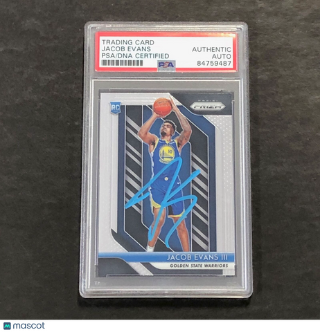 2018-19 Panini Prizm #212 Jacob Evans Signed Rookie Card AUTO PSA Slabbed RC War