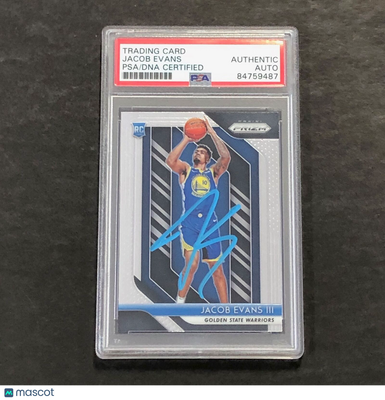 2018-19 Panini Prizm #212 Jacob Evans Signed Rookie Card AUTO PSA Slabbed RC War