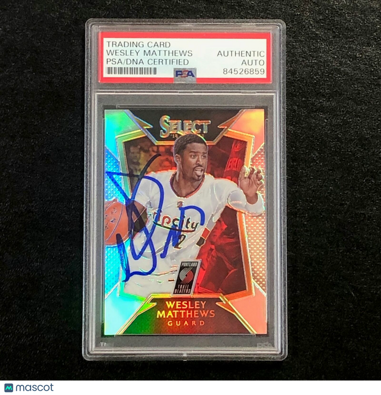 2014-15 Panini Select Silver #80 Wesley Matthews Signed Card AUTO PSA Slabbed Tr
