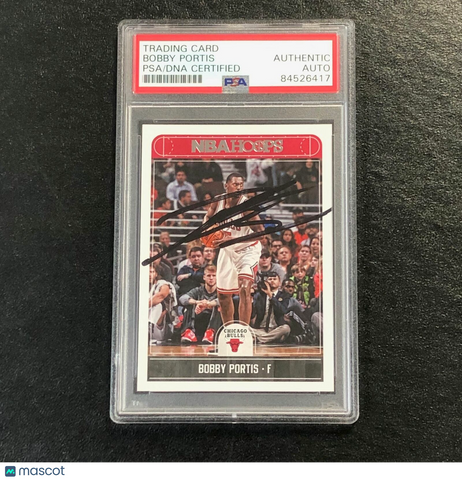 2017-18 NBA Hoops #24 Bobby Portis Signed Card AUTO PSA Slabbed Bulls
