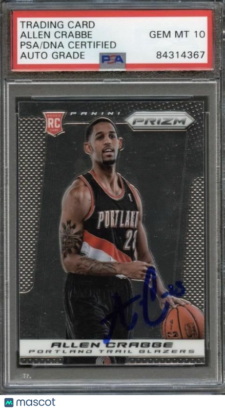 2013 Panini Prizm #295 Allen Crabbe Signed Card AUTO Graded 10 PSA Slabbed Blaze