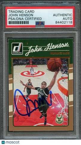 2016-17 Donruss #9 John Henson Signed Card AUTO PSA Slabbed