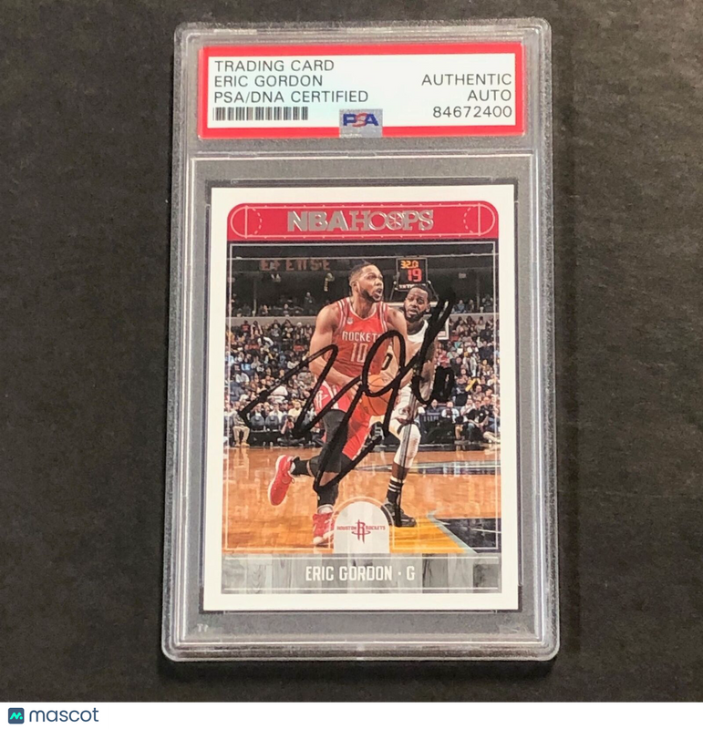 2017-18 Panini NBA Hoops #186 Eric Gordon Signed Card AUTO PSA Slabbed Rockets
