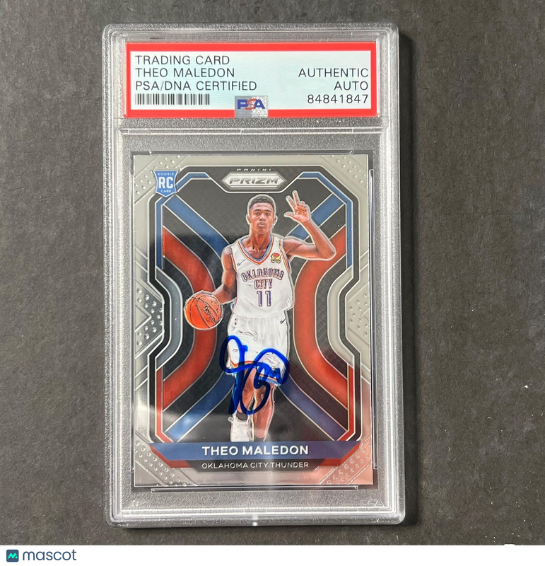 2020-21 Panini Prizm #289 Theo Maledon Signed Card AUTO PSA/DNA Slabbed Thunder