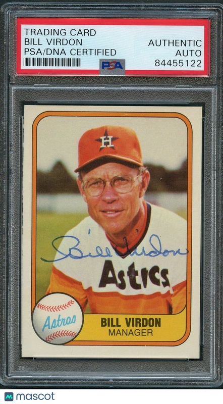 1981 Fleer #61 Bill Virdon Signed Card PSA Slabbed Auto Astros