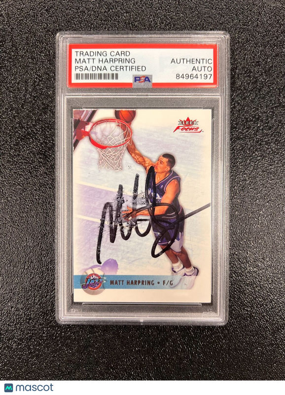 2003-04 Fleer Focus #51 Matt Harpring Signed Card AUTO PSA Slabbed Jazz