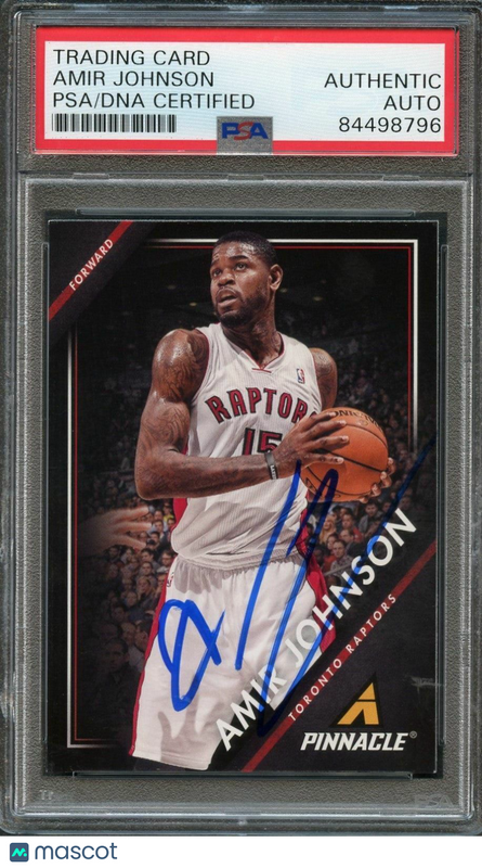 2013-14 Panini Pinnacle #150 Amir Johnson Signed Card AUTO PSA Slabbed Raptors