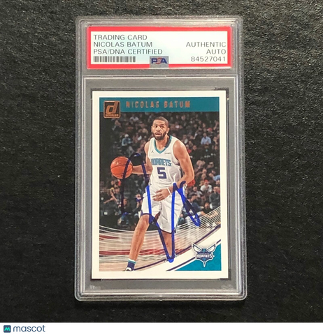 2018-19 Donruss #18 Nicolas Batum Signed Card AUTO PSA Slabbed Hornets