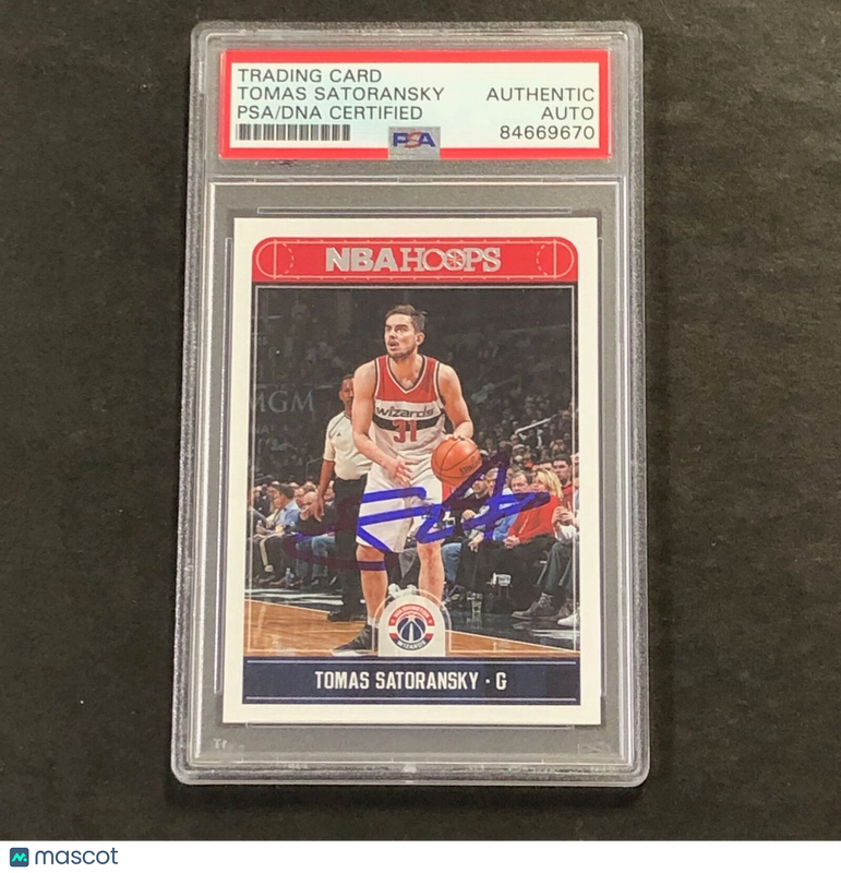 2017-18 NBA Hoops #92 Tomas Satoransky Signed AUTO PSA Slabbed RC Wizards