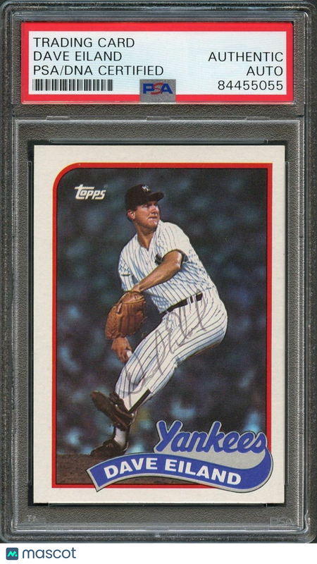 1989 Topps #8 Dave Eiland Signed Card PSA Slabbed Auto Yankees