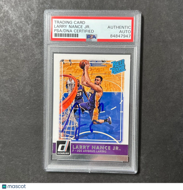 2015-16 Panini Donruss #7 Larry Nance Jr. Signed Card AUTO PSA Slabbed Lakers
