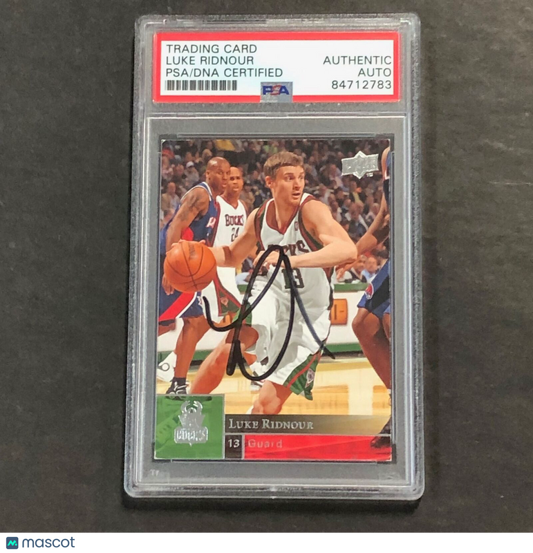 2009-10 Upper Deck #100 Luke Ridnour Signed Card AUTO PSA Slabbed Bucks