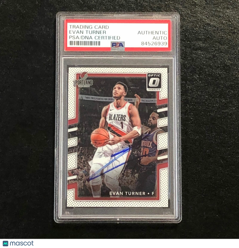 2017-18 Donruss Optic #124 Evan Turner Signed Card AUTO PSA Slabbed Trailblazers
