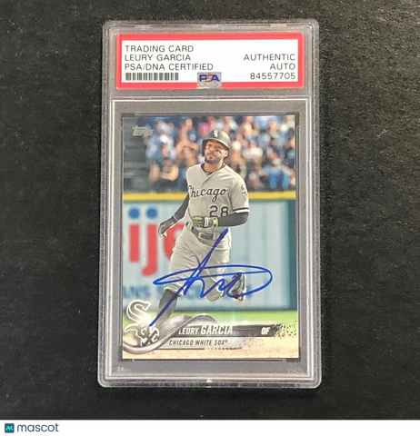 2018 Topps Series 2 #496 Leury Garcia Signed Card Auto PSA Slabbed White Sox