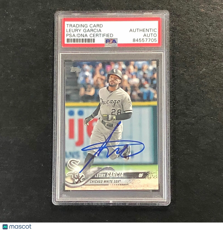 2018 Topps Series 2 #496 Leury Garcia Signed Card Auto PSA Slabbed White Sox