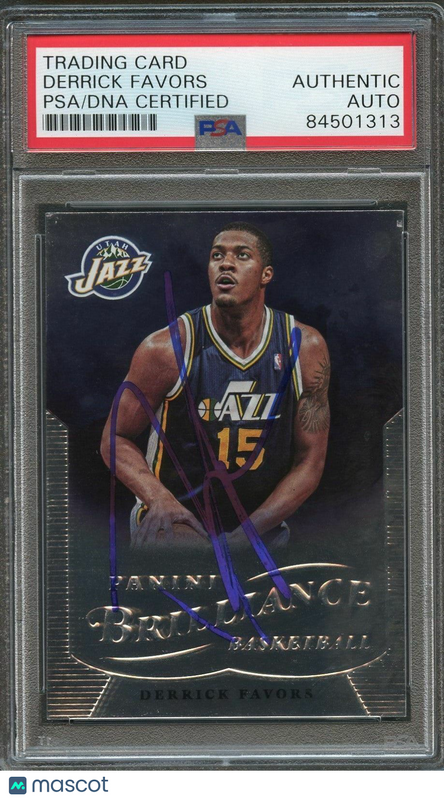2012-13 Panini Brilliance #194 Derrick Favors Signed Card AUTO PSA Slabbed Jazz