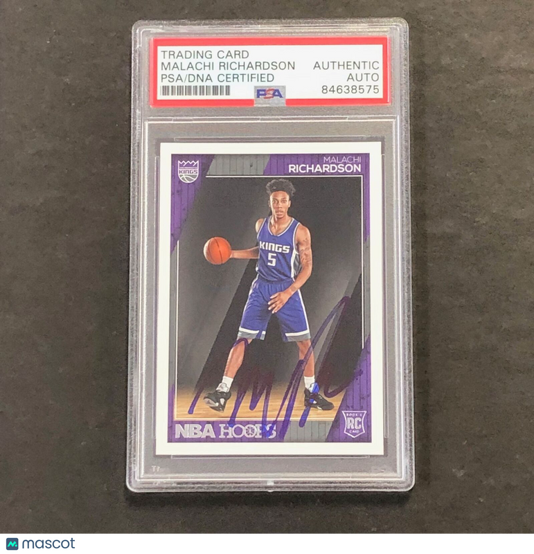 2016-17 NBA Hoops #279 Malachi Richardson Signed Card AUTO PSA Slabbed RC Kings