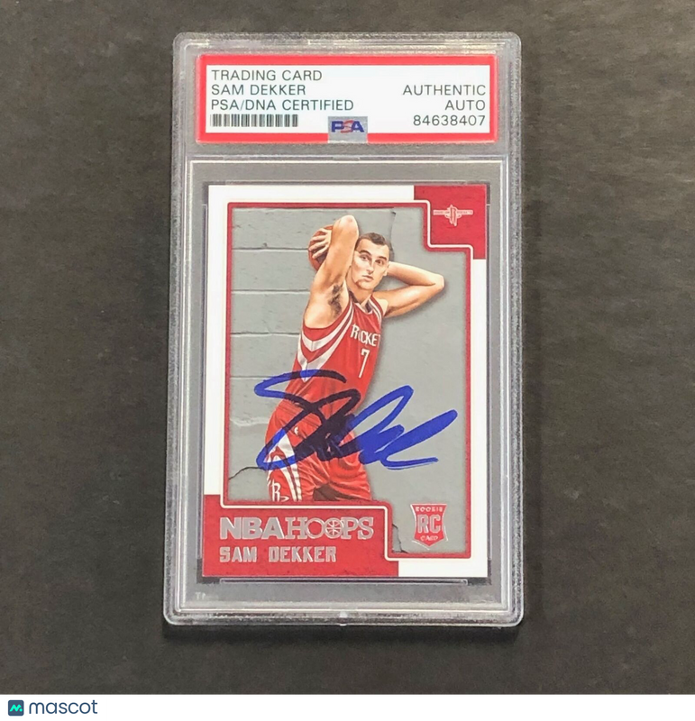 2015-16 NBA Hoops #296 Sam Dekker Signed Card PSA Slabbed RC Rockets
