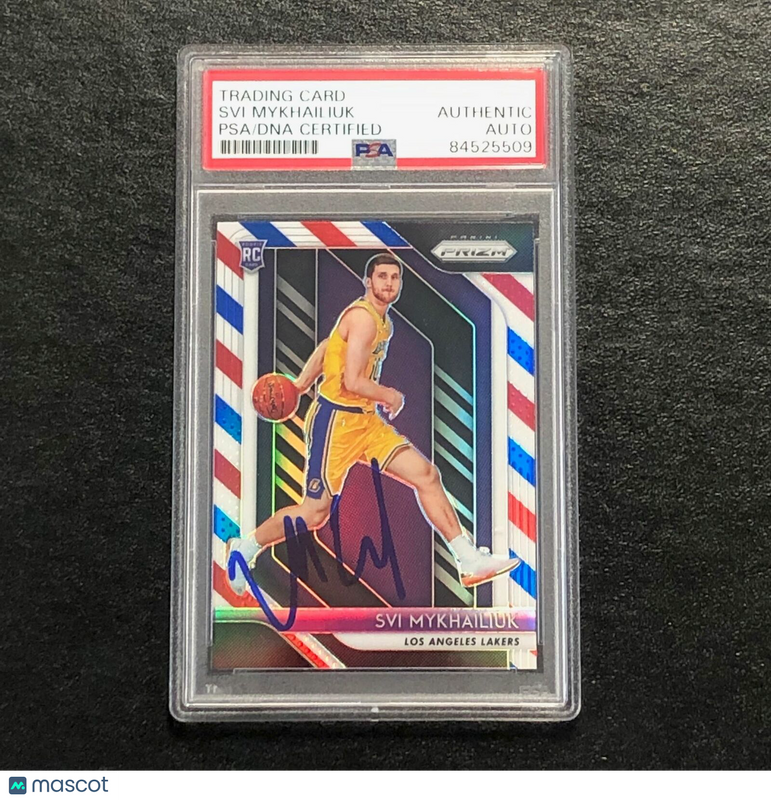 2018-19 Panini Prizm Red White Blue #274 Svi Mykhailiuk Signed Card AUTO PSA Sla