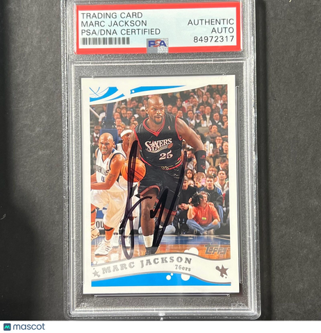 2005-06 Topps #187 Marc Jackson Signed Card PSA Slabbed 76ers