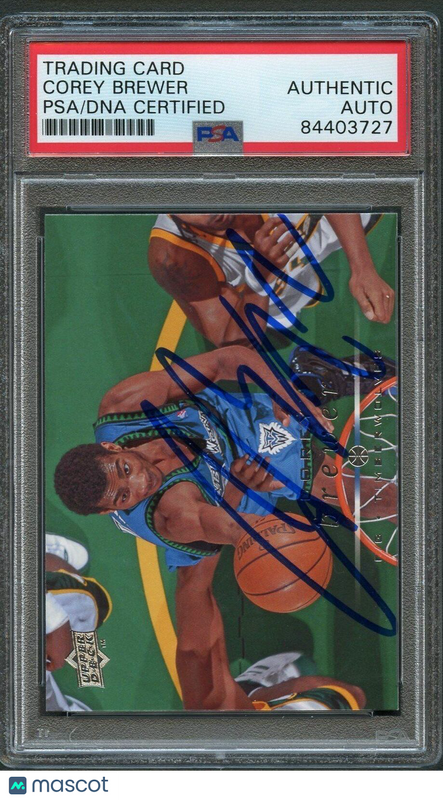 2008-09 Upper Deck Basketball #107 Corey Brewer Signed Card AUTO PSA Slabbed Tim