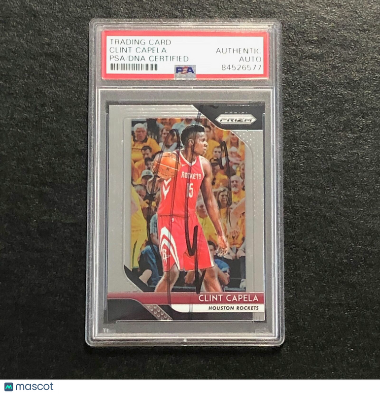 2018-19 Panini Prizm #74 Clint Capela Signed Card Auto PSA/DNA Slabbed Rockets