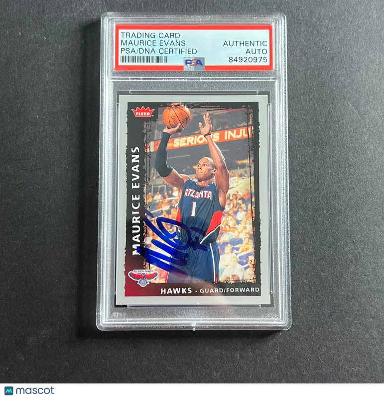 2009-09 NBA Fleer #16 Maurice Evans signed Card Auto PSA Slabbed Hawks