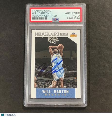 2015-16 NBA Hoops #214 Will Barton Signed Card AUTO PSA Slabbed Nuggets