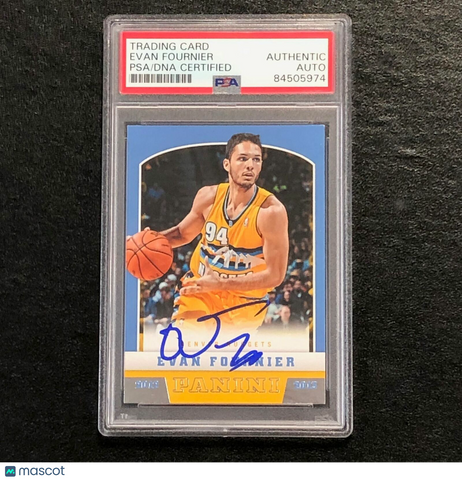 2012-13 Panini Basketball #253 Evan Fournier Signed Card AUTO PSA Slabbed Nugget