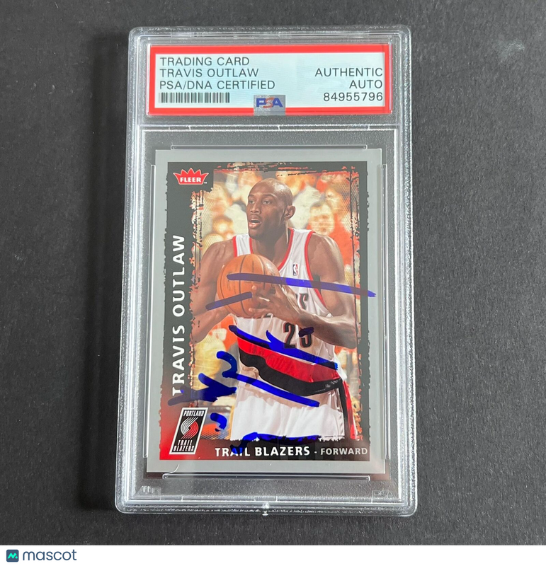 2008-09 Fleer #164 Travis Outlaw Signed Card AUTO PSA Slabbed Portland Trail Bla
