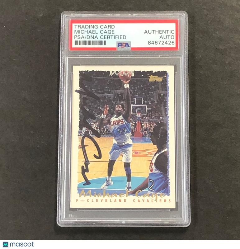 1995-96 Topps #337 Michael Cage Signed Card AUTO PSA Slabbed Cavaliers