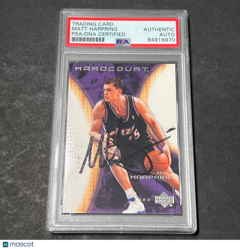 2003 Upper Deck Hardcourt #85 Matt Harpring Signed Card AUTO PSA Slabbed Jazz