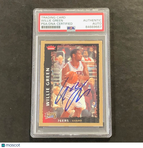 2008-09 Fleer #44 Willie Green Signed Card AUTO PSA Slabbed 76ers