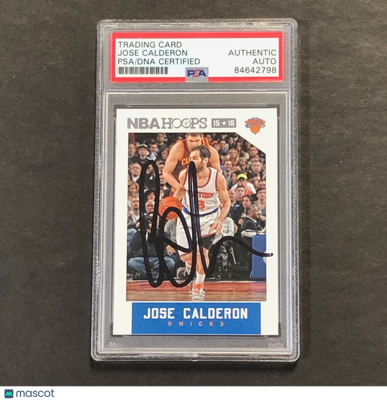2015-16 NBA Hoops #243 Jose Calderon Signed Card AUTO PSA Slabbed Knicks