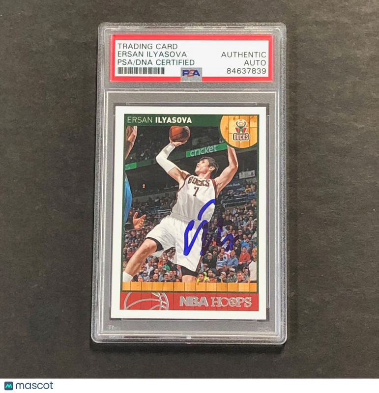 2013-14 NBA Hoops #102 Ersan Ilyasova Signed Card AUTO PSA Slabbed Bucks