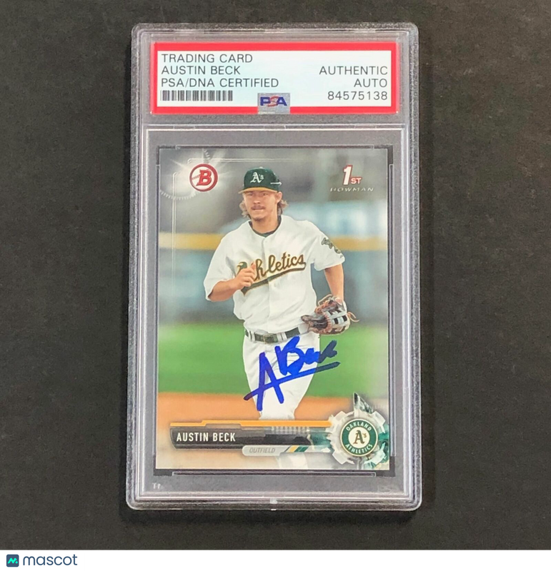 2017 BOWMAN DRAFT #BD-60 AUSTIN BECK Signed Card PSA Slabbed Auto A's