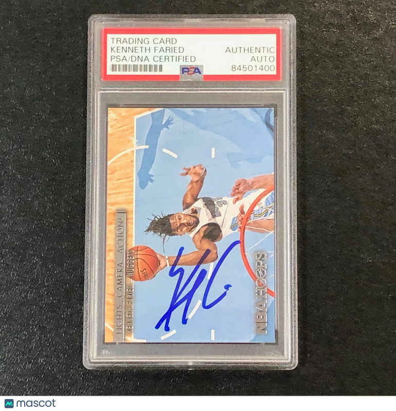2014-15 NBA HOOPS LIGHTS CAMERA ACTION #10 Kenneth Faried Signed AUTO PSA Slabbe