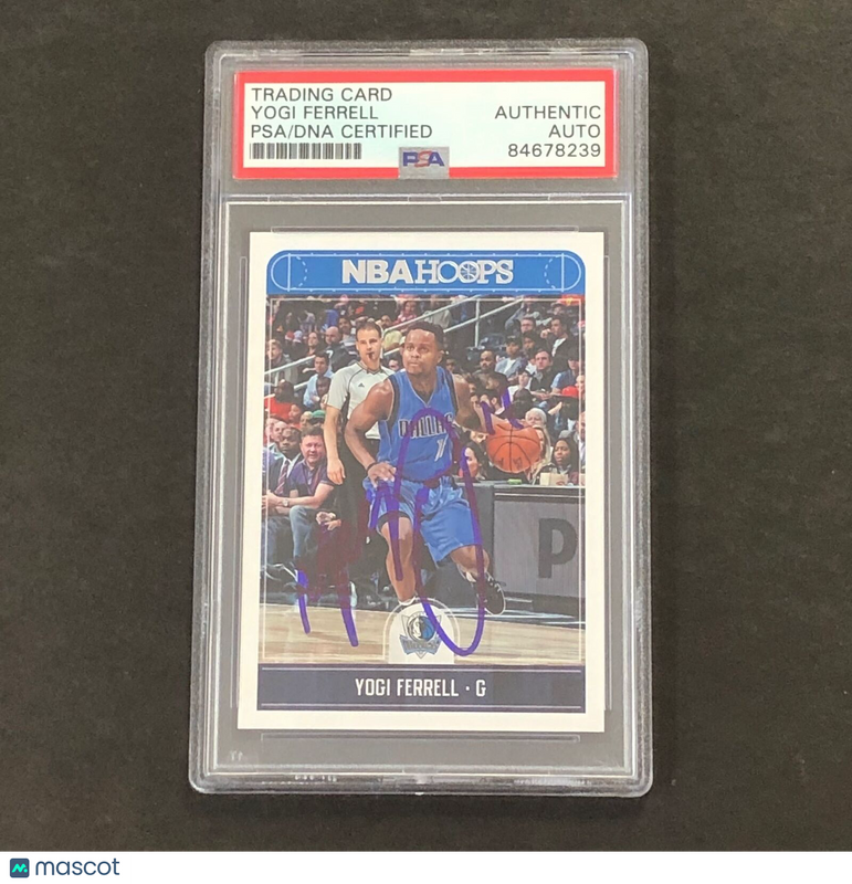 2017-18 NBA Hoops #126 Yogi Ferrell Signed Card PSA Slabbed Mavericks