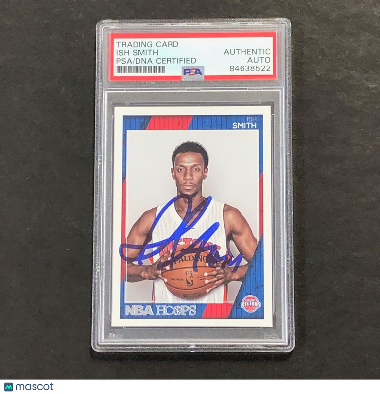 2016-17 NBA Hoops #5 Ish Smith Signed Card AUTO PSA Slabbed Pistons