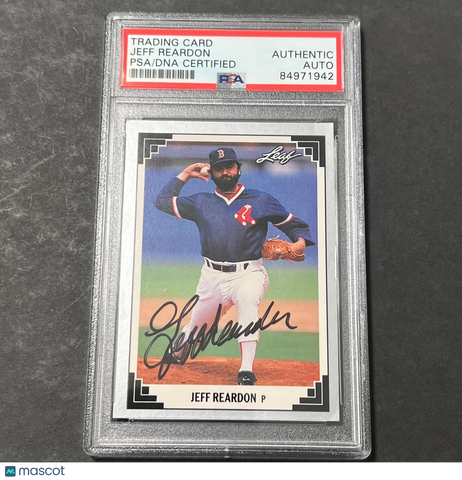 1991 Leaf #252 Jeff Reardon Card PSA Slabbed Auto Red Sox