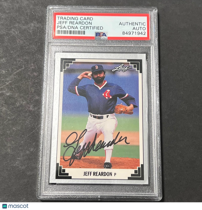 1991 Leaf #252 Jeff Reardon Card PSA Slabbed Auto Red Sox