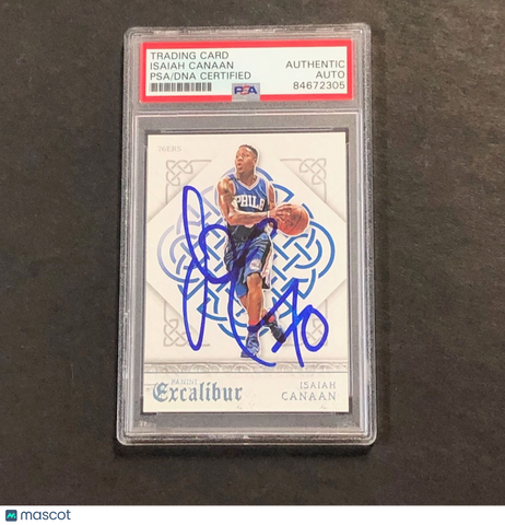 2015-16 Panini Excalibur #24 Isaiah Canaan Signed Card AUTO PSA Slabbed 76ers