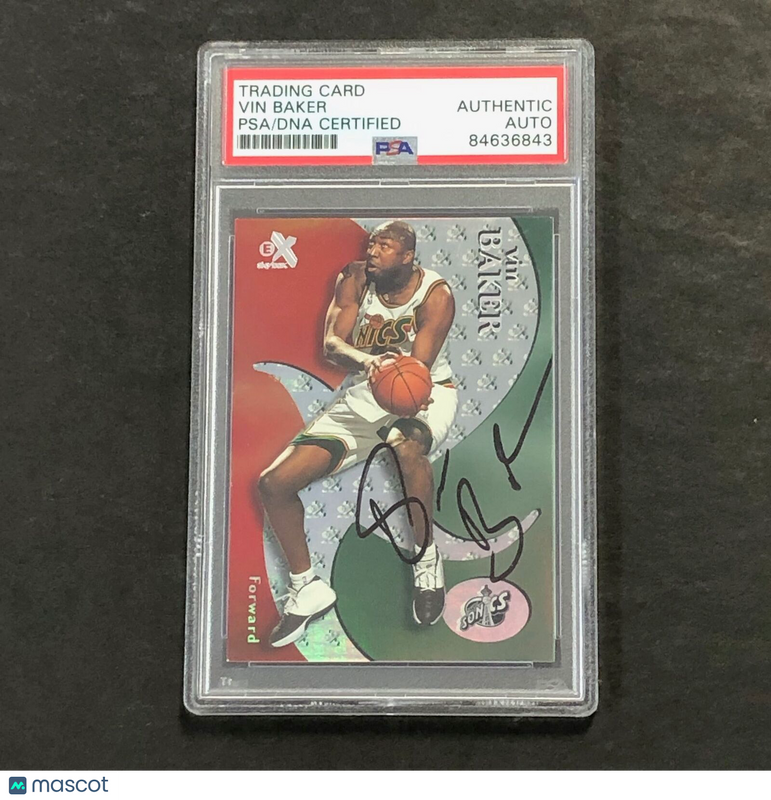1999-00 Skybox #28 Vin Baker Signed Card AUTO PSA/DNA Slabbed Supersonics