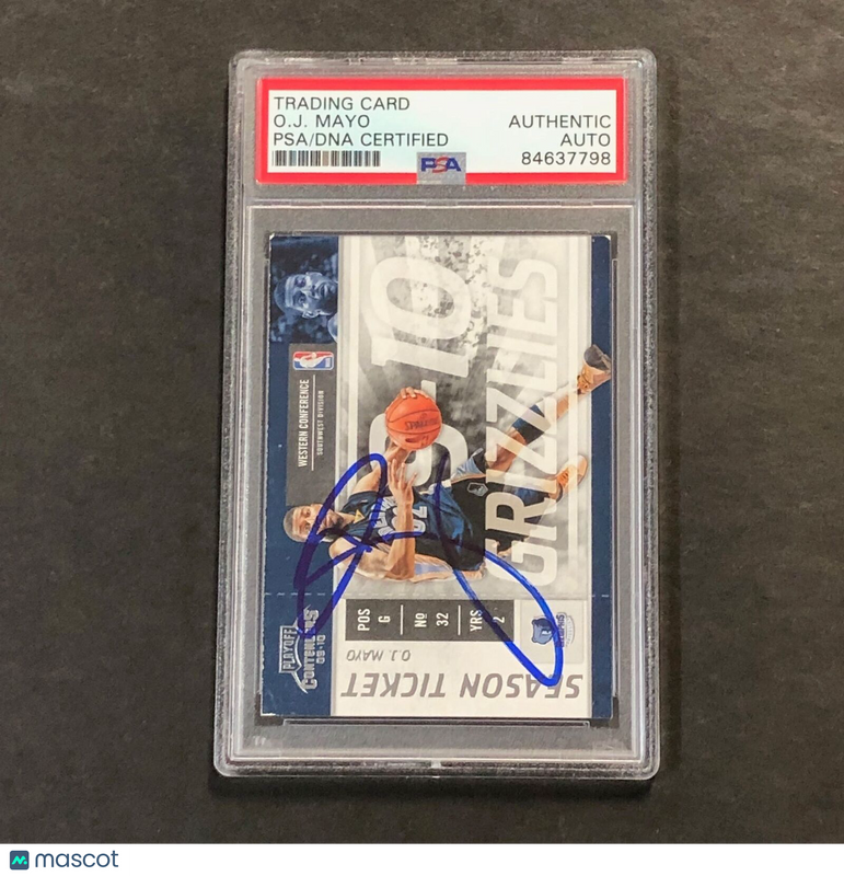 2009-10 Panini Contenders #20 O.J. Mayo Signed Card AUTO PSA Slabbed Mavericks