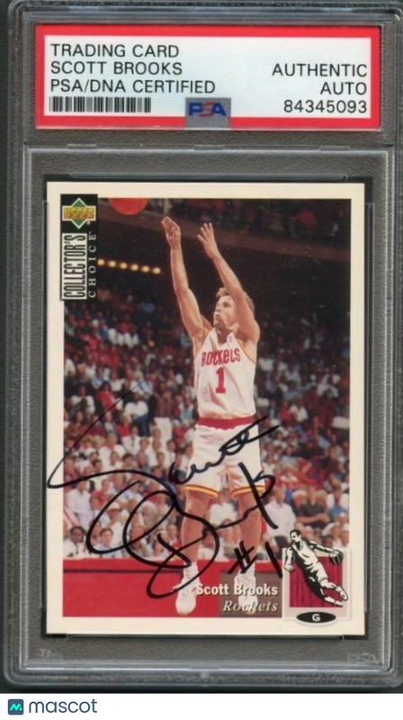 1994-1995 Upper Deck Collector's Choice #265 Scott Brooks Signed Card AUTO PSA S